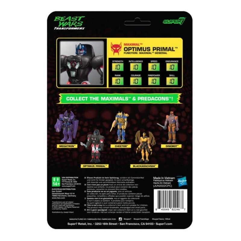 SUPER7 Transformers ReAction Action Figure Wave 7 - Beast Wars Optimus Primal - Image 3