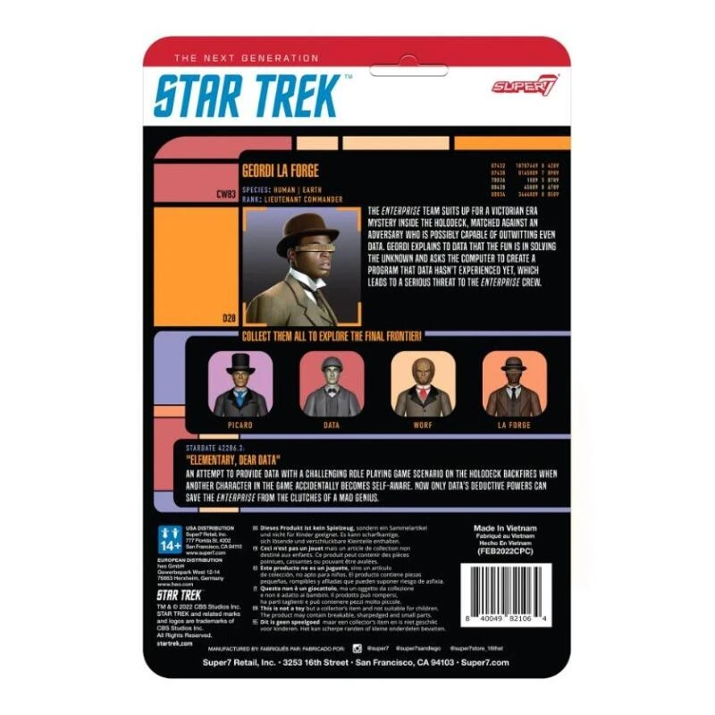 SUPER7 Star Trek: The Next Generation ReAction Action Figure Wave 3 - Elementary Geordi La Forge - Image 2