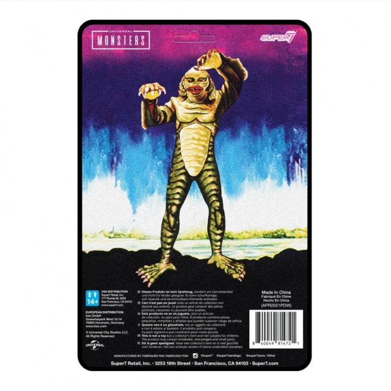SUPER7 Universal Monsters ReAction Action Figure - Creature From The Black Lagoon (Narrow Sculpt On Card) - Image 3