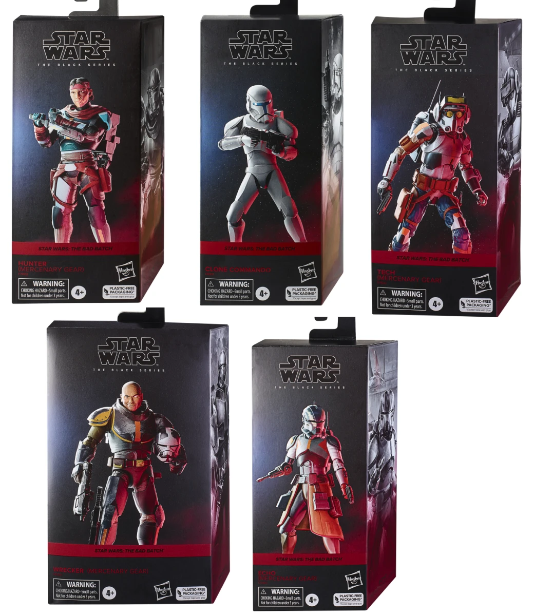Hasbro Star Wars Black Series 6 Inch Exclusive Bad Batch Action Figure - Set Of 5